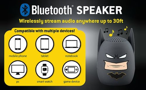 KIDdesigns Batman Bluetooth Mini Character Speaker - Black WORLDWIDE DELIVERY