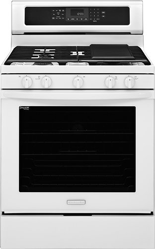  KitchenAid - Architect Series II 30&quot; Self-Cleaning Freestanding Gas Convection Range - White
