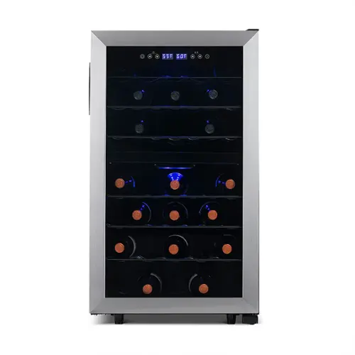 Front. NewAir - Freestanding 43 Bottle Dual Zone Compressor Wine Fridge - Stainless Steel.