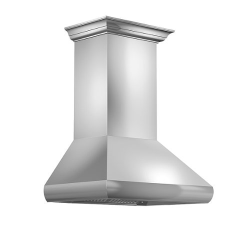 

ZLINE - 30 in. Professional Wall Mount Range Hood in Stainless Steel with Crown Molding (587CRN-30) - Silver