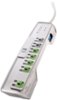 Rocketfish™ - 7-Outlet Surge Protector Strip - Silver-Front_Standard