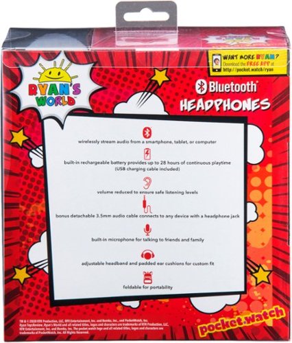 KIDdesigns eKids Ryan's World Wireless Over the Ear Headphones - blue BUY IN EUROPE
