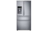 Samsung - 25 cu. ft. Large Capacity 4-Door French Door Refrigerator with External Water & Ice Dispenser - Stainless steel - Front_Standard