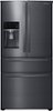 Samsung - 25 cu. ft. Large Capacity 4-Door French Door Refrigerator with External Water & Ice Dispenser - Black Stainless Steel-Front_Standard