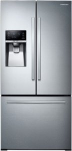 Samsung - 26 cu. ft. 3-Door French Door Refrigerator with External Water & Ice Dispenser - Stainless steel - Front_Standard