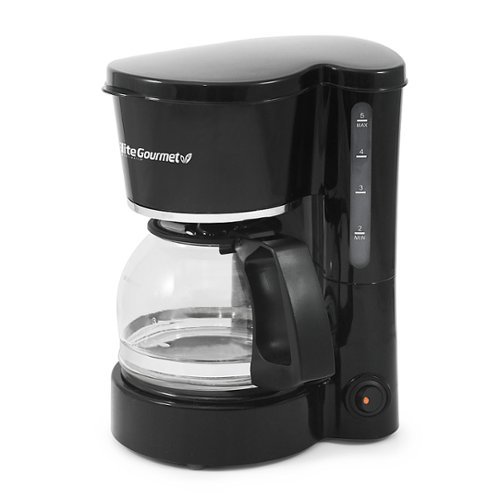 Elite Gourmet - 5-cup Coffee Maker with pause and serve - Black