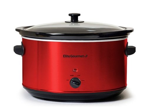 Elite Gourmet - 8.5Qt. Stainless Steel Slow Cooker - Red