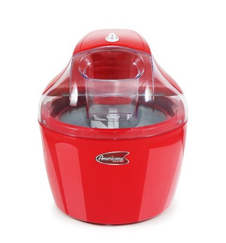 Americana - 1.5qt Electric Ice Cream Maker with Quick Freeze Bowl - Red