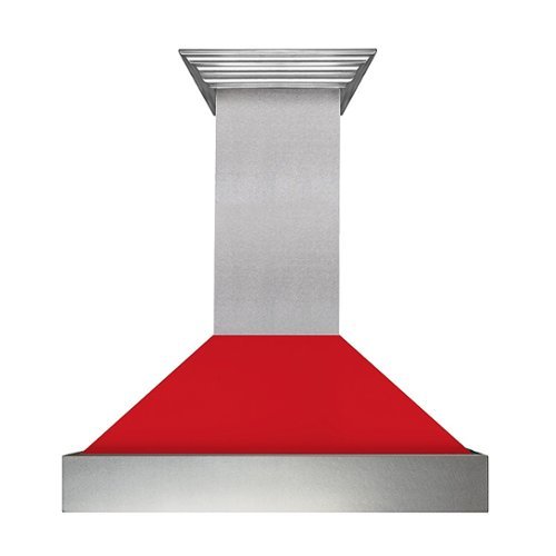 Photos - Cooker Hood Zline  30" DuraSnow® Stainless Steel Range Hood with Red Matte Shell (865 
