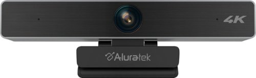Aluratek - 4K Ultra HD Live Broadcast Webcam - Black and Brushed Silver