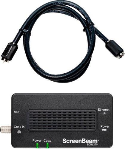 ScreenBeam MoCA 2.5 Network Adapter for Ethernet Over Coax (2 Pack) - 2.5 GBPS Coax to 1.0 GBPS Ethernet Adapter - Black GLOBAL SHIPPING