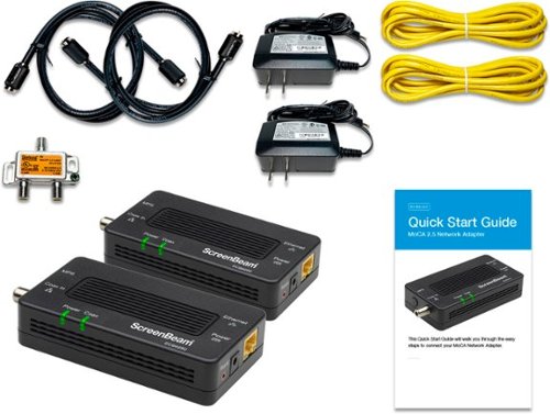 ScreenBeam MoCA 2.5 Network Adapter for Ethernet Over Coax (2 Pack) - 2.5 GBPS Coax to 1.0 GBPS Ethernet Adapter - Black SHOP ONLINE