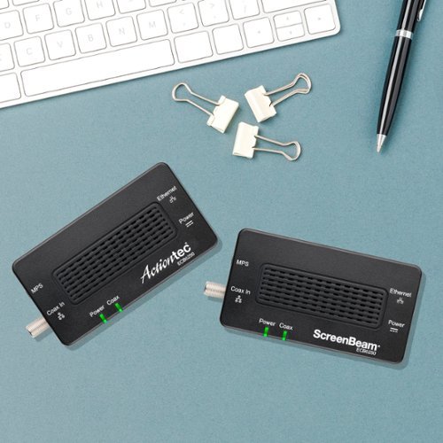 ScreenBeam MoCA 2.5 Network Adapter for Ethernet Over Coax (2 Pack) - 2.5 GBPS Coax to 1.0 GBPS Ethernet Adapter - Black BUY ONLINE