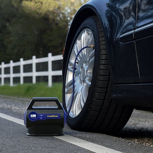 Goodyear Portable Digital Tire Inflator, Air Compressor & LED Light - Blue GLOBAL SHIPPING