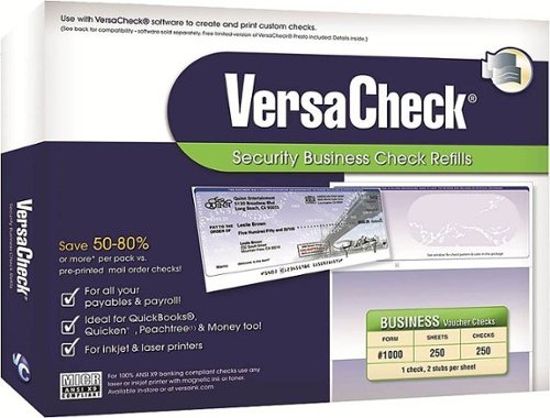 VersaCheck - Form #1000 Business Voucher Check (250-Pack) - Blue
