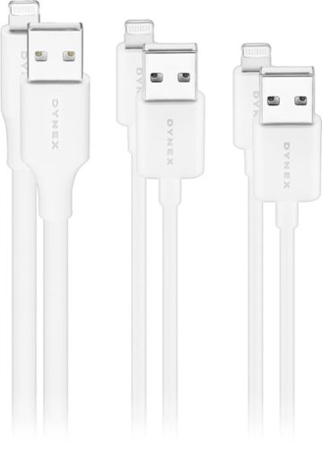 Dynex™ - 3'/6'/10' Lightning to USB Charge-and-Sync Cable (3 Pack) - White