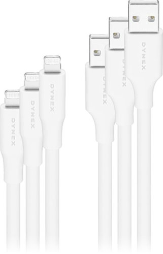 Dynex™ - 10' Lightning to USB Charge-and-Sync Cable (3 Pack) - White