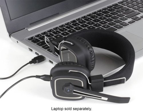 Aluratek Wireless Stereo Headset with Boom Microphone and Bluetooth Dongle - Black GLOBAL SHIPPING