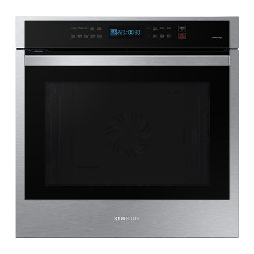 Samsung - 24" 3.1 cu. ft. Single Electric Wall Oven with Convection and Wi-Fi - Stainless steel