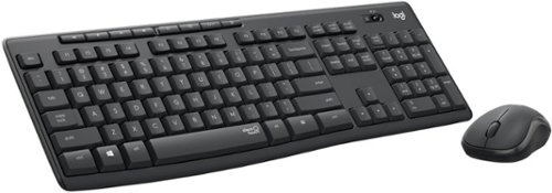 Logitech - MK295 Full-size Wireless Membrane Keyboard and Mouse Bundle - Graphite