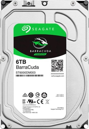 Seagate BarraCuda 6TB Internal SATA Hard Drive - Black WORLDWIDE DELIVERY