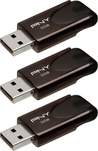 PNY - 32GB Attaché 4 Type A USB 2.0 Flash Drive 3-Pack - Black