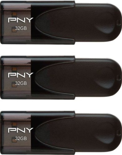 PNY 32GB Attaché 4 Type A USB 2.0 Flash Drive 3-Pack - Black WORLDWIDE DELIVERY