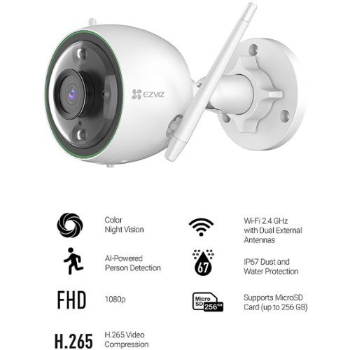 EZVIZ C3N 1080p AI Outdoor Camera - White WORLDWIDE DELIVERY