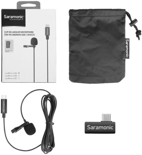 Saramonic Lavalier Microphone with USB-C w/6.6-foot (2m) Cable &Right-Angle USB-C Adapter (LavMicro U3A) WORLDWIDE DELIVERY