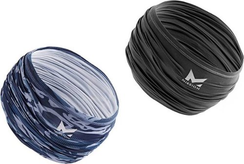 Mission - Youth-Size Cooling Neck Gaiter Face Masks (2-Pack) - Black and Matrix Camo-Angle_Standard 