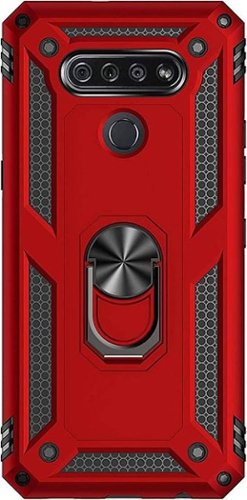 SaharaCase - Military Kickstand Series Skin Case for LG K51 - Red