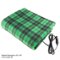 Fleming Supply - Electric Car Blanket- Heated 12V Polar Fleece Travel Throw for Car, Truck & RV- Great for Tailgating & Emergency Kits - Green Plaid-Front_Standard