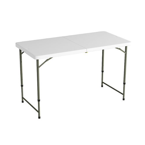 Lavish Home - 4 Foot Adjustable Folding Utility Tabletop-2 Height Settings, Folds in Half, Portable-Great for Seating Indoor & Outdoor - White & Gray-Alt_View_Standard_19 