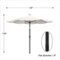 Pure Garden - Patio Umbrella, Shade with Easy Crank and Auto Tilt Outdoor Table Umbrella for Deck, Balcony, Porch, Backyard, Poolside - Tan-Front_Standard