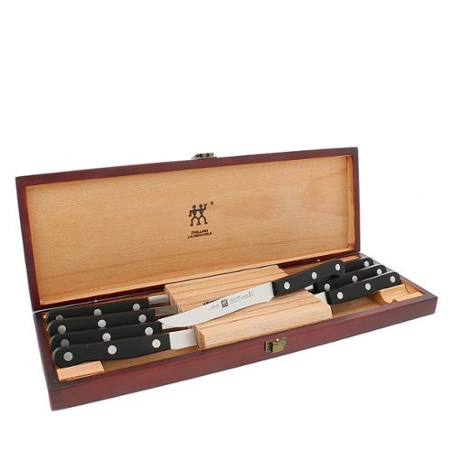 ZWILLING - TWIN Gourmet Classic 8-pc Steak Knife Set with Wood Case - Brown