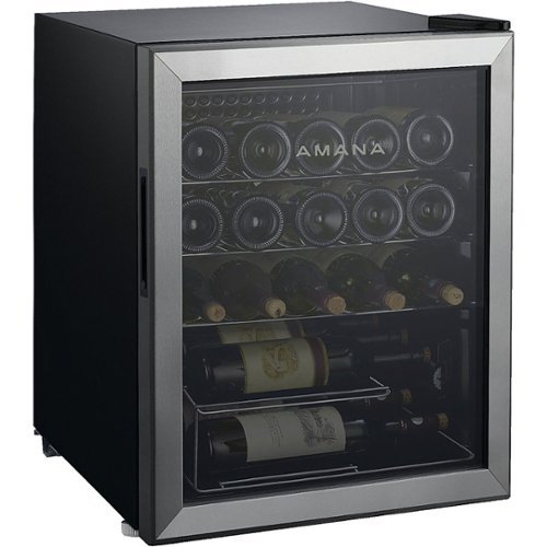 Amana - 25-Bottle Single-Zone Wine Cooler with Mechanical Temperature Control - Silver-Front_Standard 