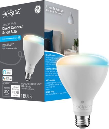 GE - Cync Smart Tunable White Direct Connect Light Bulb (1 BR30 Smart LED Light Bulb), 65W Replacement - Adjustable White