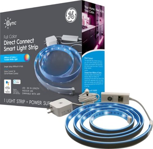  GE - CYNC Smart Full Color Direct Connect LED Strip Lights (80-inch Smart LED Strip + Power Supply) - Full Color