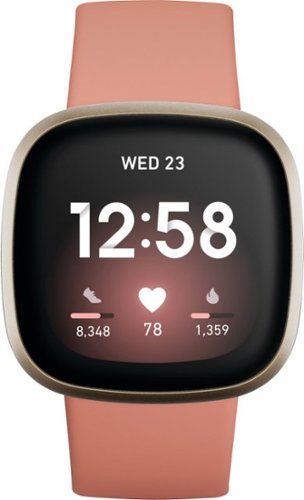  Fitbit - Versa 3 Health &amp; Fitness Smartwatch - Soft Gold