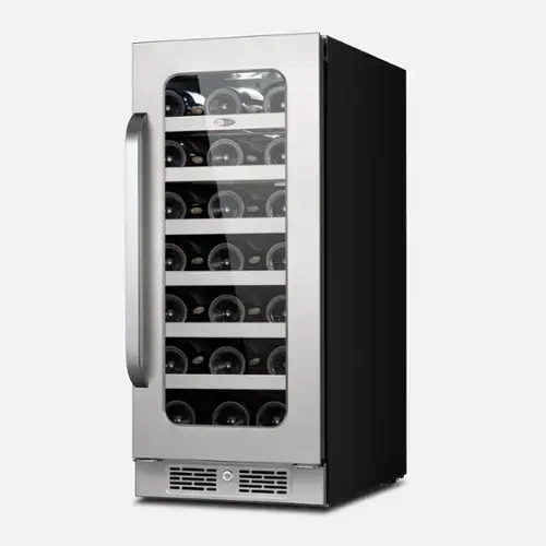 Front. Whynter - BSR-033SW 15 inch Built-ln 33 Bottle Undercounter Stainless Steel Wine Fridge with Reversible Door, Digital Control - Stainless Steel.