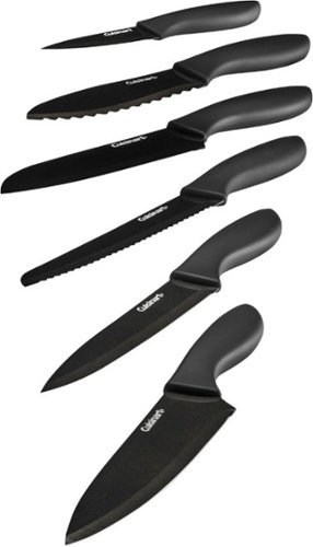 Cuisinart - 12pc Coated Knife Set with Blade Guards - Black Metallic