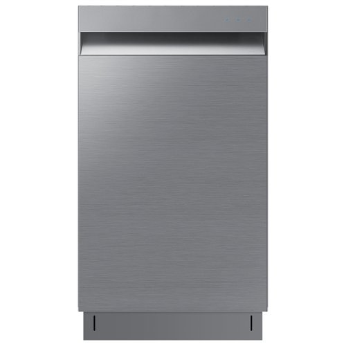 Samsung - 18" Compact Top Control Built-in Dishwasher with Stainless Steel Tub, 46 dBA - Stainless steel