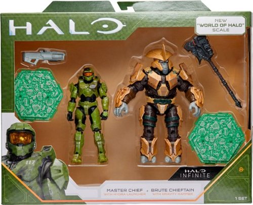 Jazwares - Halo: Infinite 3.75" Figure Pack - Master Chief with Hydra Launcher vs. Brute Chieftain with Gravity Hammer
