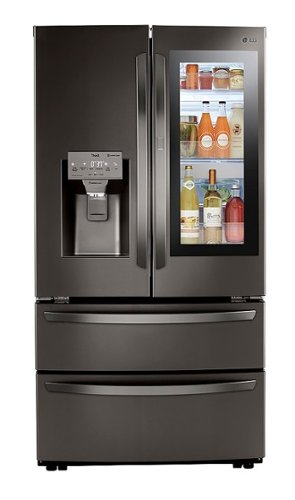 LG - 28 Cu.Ft. 4-Door French Door Smart Refrigerator with InstaView, Dual Ice with Craft Ice, and Double Freezer - Black stainless steel