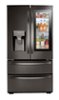 LG - 28 Cu.Ft. 4-Door French Door Smart Refrigerator with InstaView, Dual Ice with Craft Ice, and Double Freezer - Black stainless steel-Front_Standard 