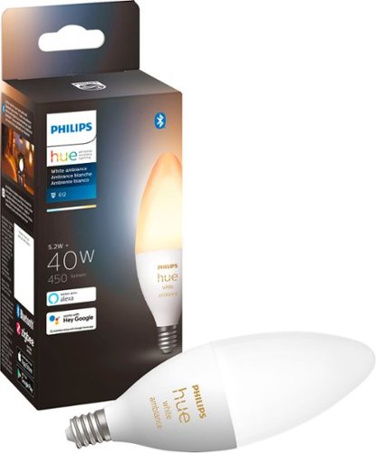 Philips - Hue E12 Bluetooth 40W Smart LED Candelabra Bulb - White Ambiance