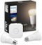 Philips - Hue Bluetooth White A19 60W LED Bulbs 2 Pack Starter Kit - White-Front_Standard 
