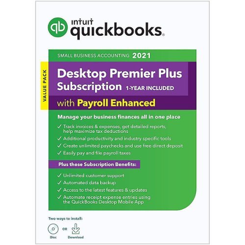 Intuit - QuickBooks Desktop Premier Plus 2021 with Payroll Enhanced (1-Year Subscription) - Windows-Front_Standard 