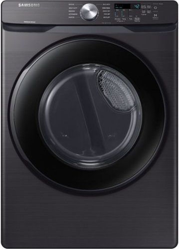 Samsung - 7.5 Cu. Ft. Stackable Electric Dryer with Sensor Dry - Black Stainless Steel