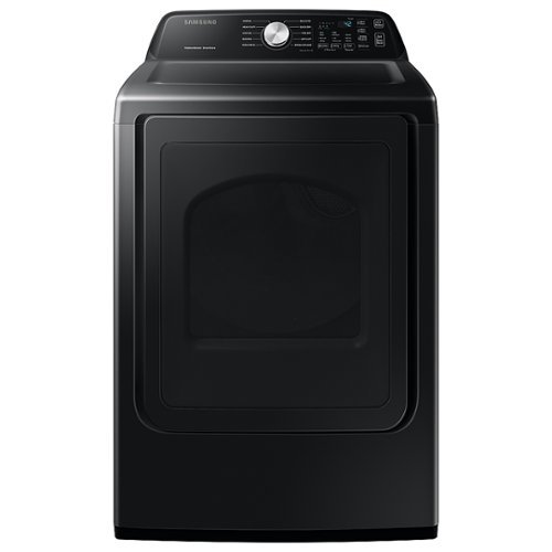 Samsung - 7.4 cu. ft. Large Capacity 10-Cycle  Electric Dryer with Sensor Dry - Brushed black